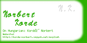 norbert korde business card